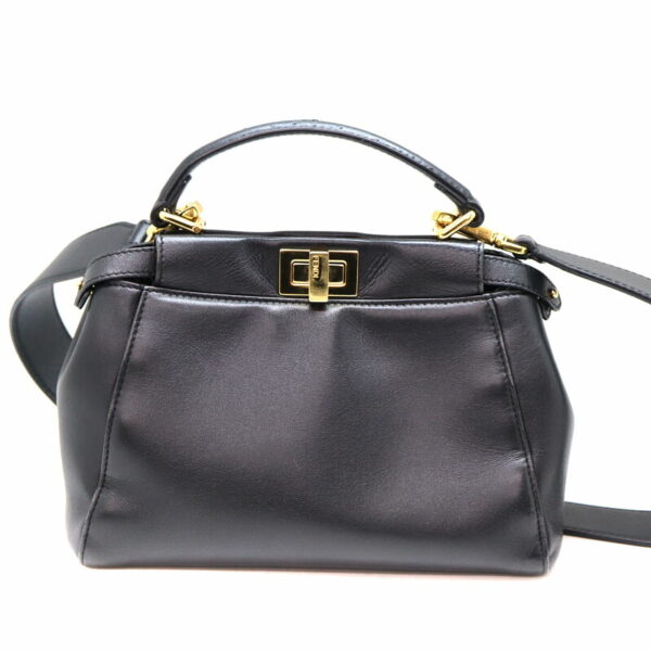 a23 2418 2 Fendi Mini Peekaboo Handbag Black