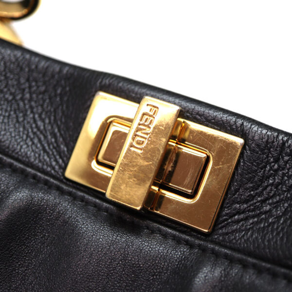 a23 2418 6 Fendi Mini Peekaboo Handbag Black