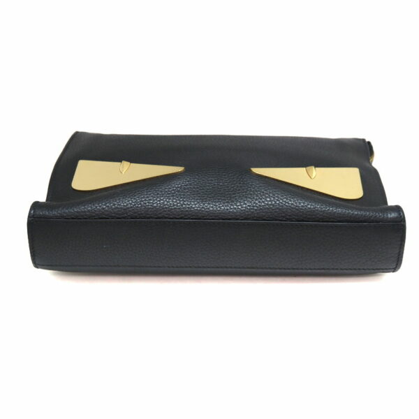 a23 2870 5 Fendi Bag Bugs Monster Clutch Bag Leather Black