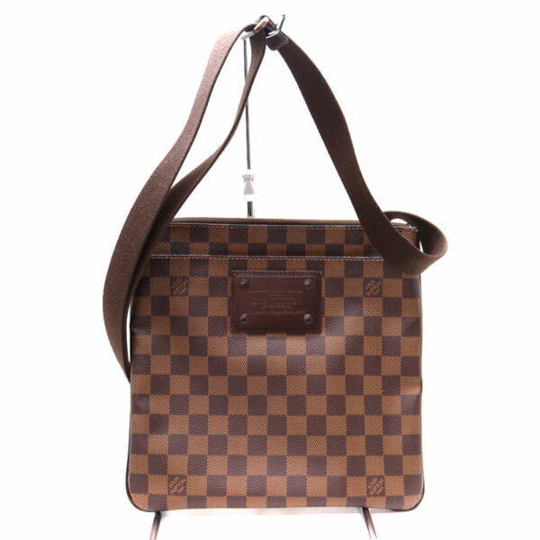 a23 3012 1 Louis Vuitton Pochette Pratt Brooklyn Shoulder Bag Damier Canvas Ebene Brown