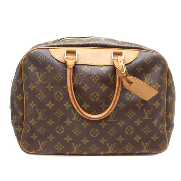 a23 3571 2 Louis Vuitton Deauville Bowling Vanity Handbag Monogram Canvas Brown