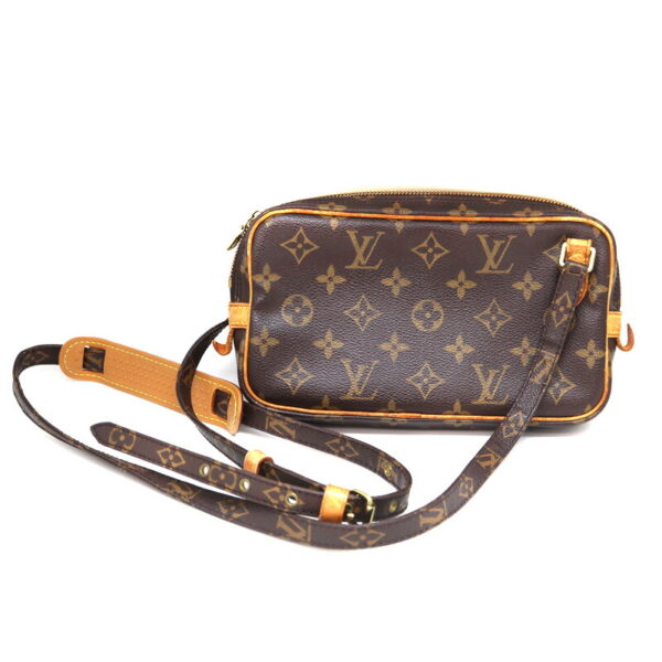 a23 3763 1 Louis Vuitton Pochette Marly Bandouliere Shoulder Bag Monogram Canvas Brown