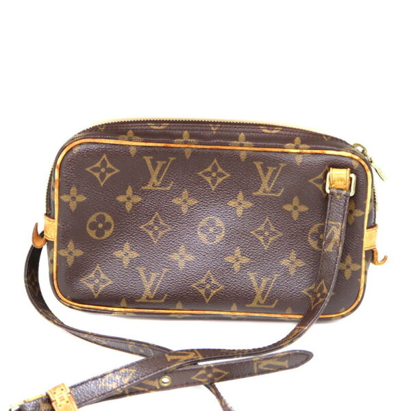 a23 3763 2 Louis Vuitton Pochette Marly Bandouliere Shoulder Bag Monogram Canvas Brown