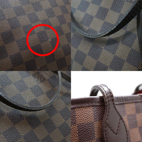 a23 4000 7 Louis Vuitton Neverfull MM Tote Bag Damier Ebene Brown