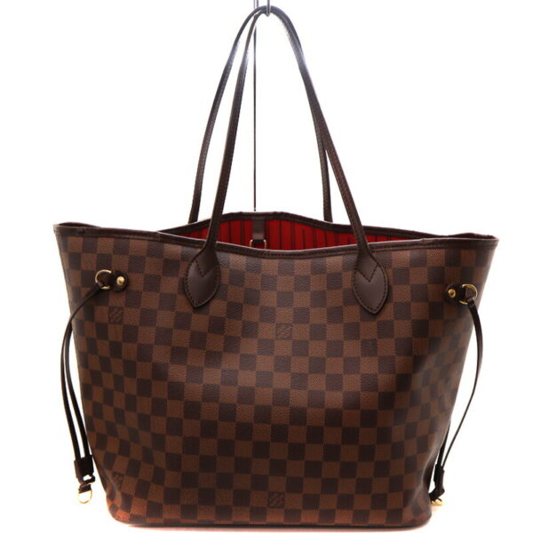 a23 4067 2 Louis Vuitton Neverfull MM Tote Bag Damier Canvas Ebene Brown