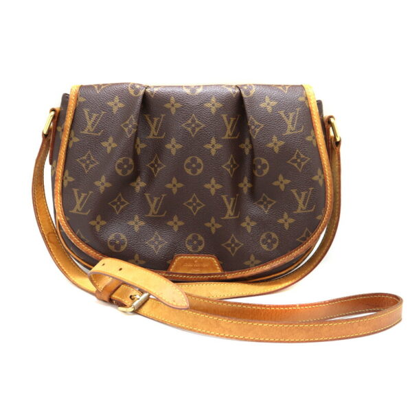 a23 4316 1 Louis Vuitton Menilmontant PM Shoulder Bag Monogram Canvas Brown