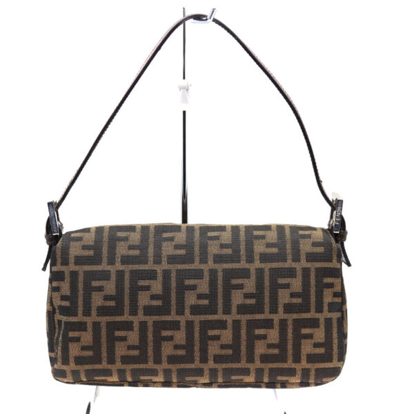 a23 444 2 Fendi Mamma Bucket Zucca Pattern Canvas Leather Brown