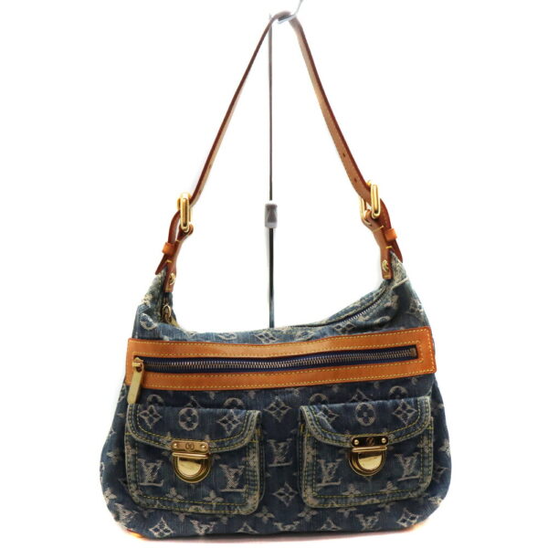 a23 4749 1 Louis Vuitton Baggy PM Shoulder Bag Monogram Denim Blue