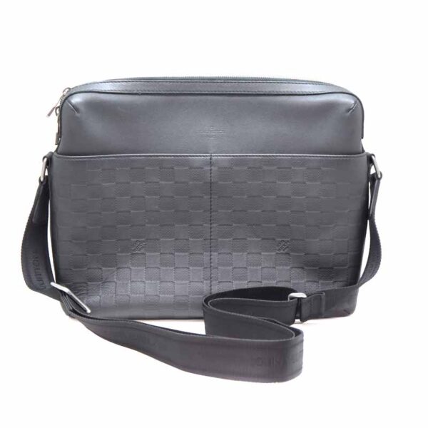 a23 5316 1 Louis Vuitton Calypso MM Shoulder Bag Damier Infini Black