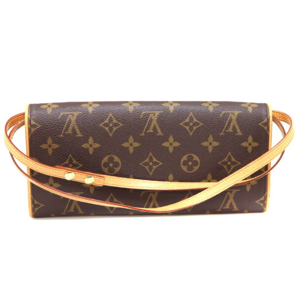 a23 564 2 Louis Vuitton Pochette Twin GM Shoulder Bag Monogram Canvas Brown