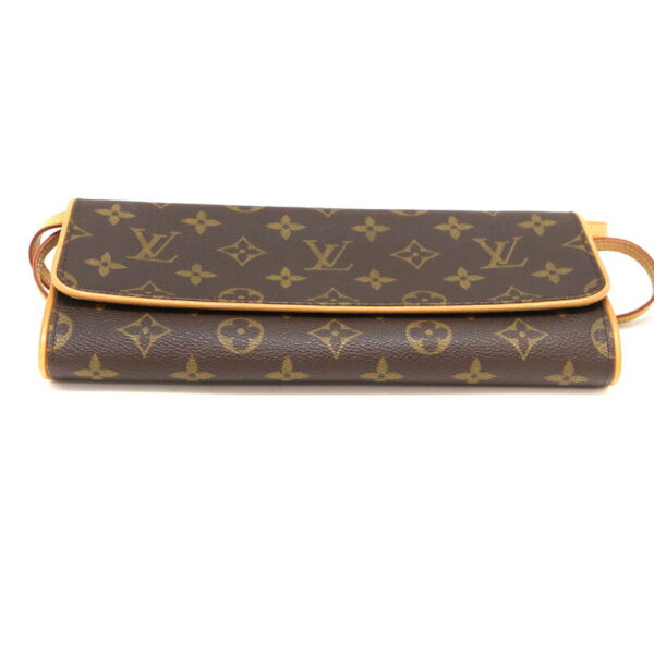 a23 564 5 Louis Vuitton Pochette Twin GM Shoulder Bag Monogram Canvas Brown