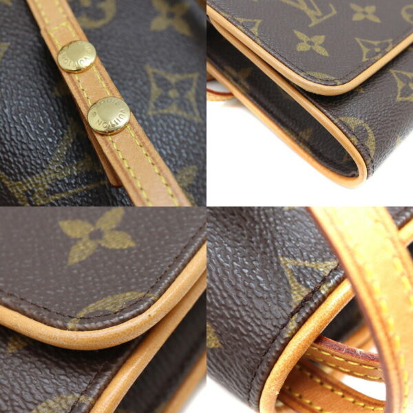 a23 564 6 Louis Vuitton Pochette Twin GM Shoulder Bag Monogram Canvas Brown