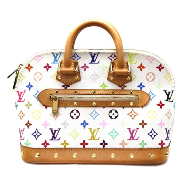 a23 6028 1 Louis Vuitton Alma Handbag Multicolor Canvas White