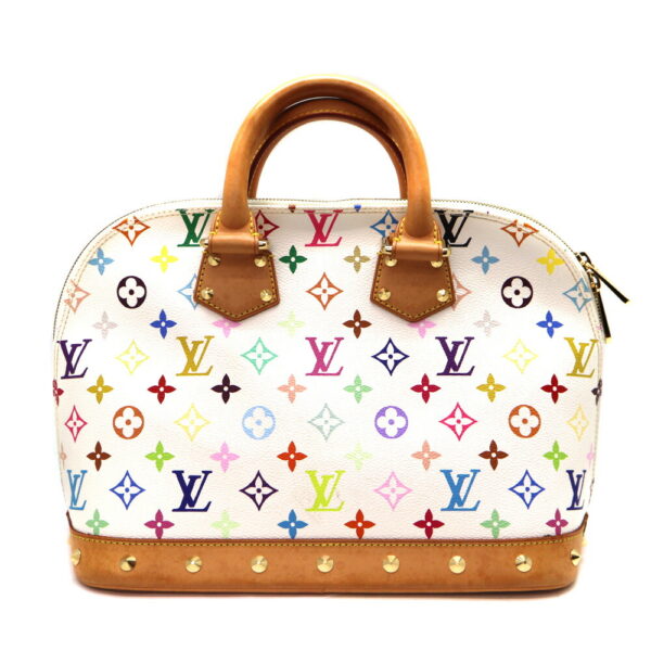 a23 6028 2 Louis Vuitton Alma Handbag Multicolor Canvas White