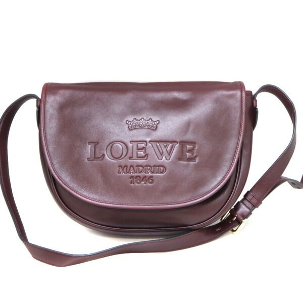 a23 614 1 Loewe Heritage Shoulder Bag Wine Red