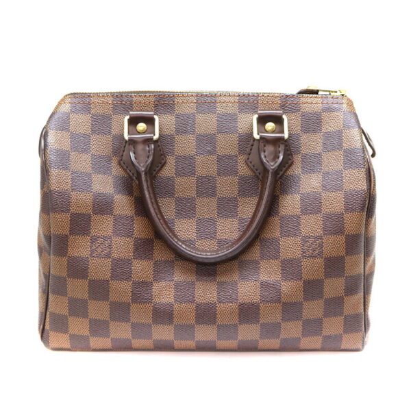 a23 6169 1 Louis Vuitton Speedy 25 Handbag Damier Canvas Ebene Brown