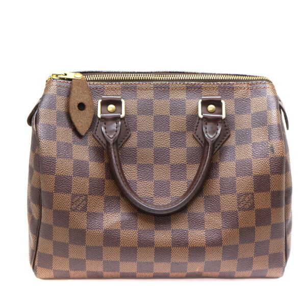 a23 6169 2 Louis Vuitton Speedy 25 Handbag Damier Canvas Ebene Brown