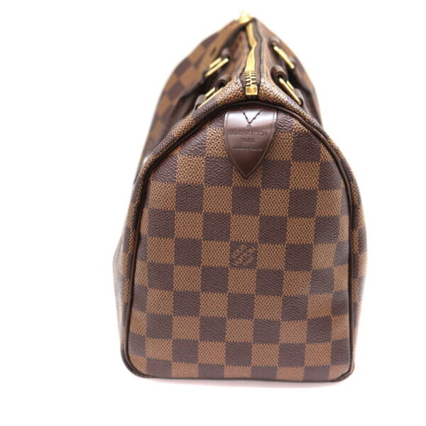 a23 6169 4 Louis Vuitton Speedy 25 Handbag Damier Canvas Ebene Brown