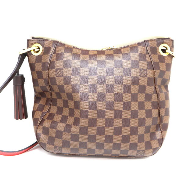 a23 624 2 Louis Vuitton South Bank Shoulder Bag Damier Canvas Ebene Brown