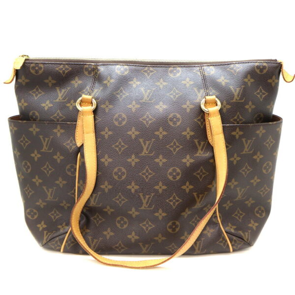 a23 7144 2 Louis Vuitton Totally MM Monogram Canvas Tote Bag Brown