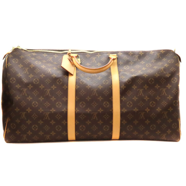 a23 7250 2 Louis Vuitton Keepall 60 Monogram Canvas Bag Brown