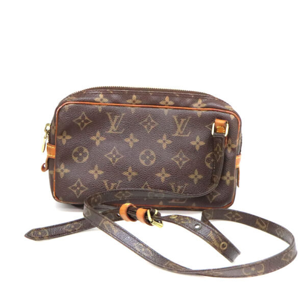 a23 7294 1 Louis Vuitton Pochette Marly Bandouliere Monogram Canvas Shoulder Bag Brown