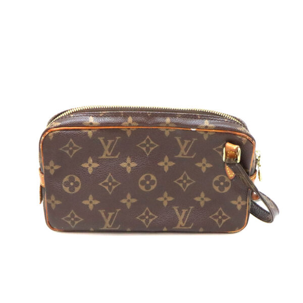 a23 7294 2 Louis Vuitton Pochette Marly Bandouliere Monogram Canvas Shoulder Bag Brown