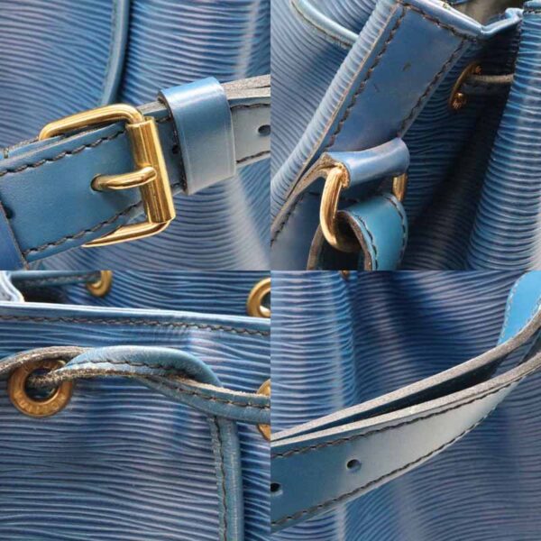 a23 7670 7 Louis Vuitton Petit Noe Epi Leather Shoulder Bag Blue