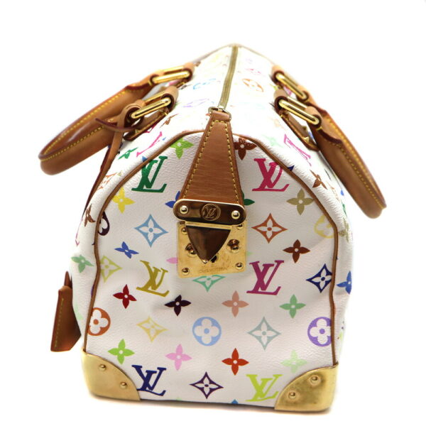 a23 8134 3 Louis Vuitton Speedy 30 Handbag Monogram Multicolor Blonde White