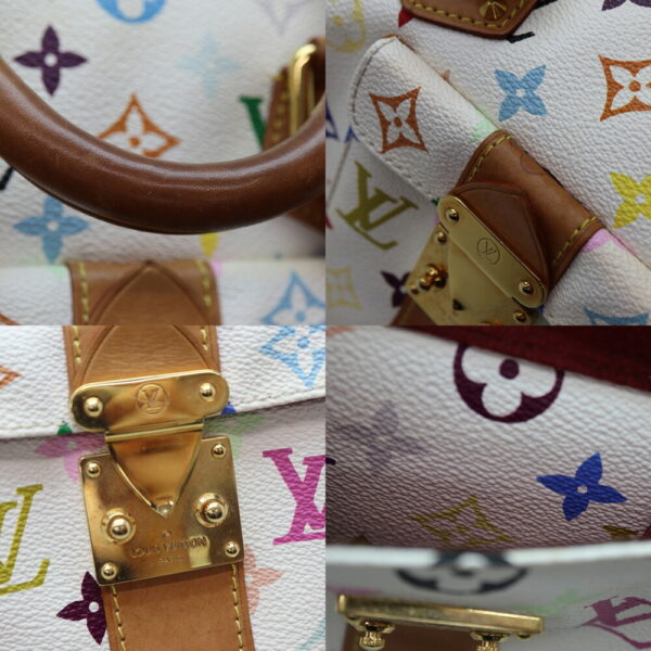 a23 8134 8 Louis Vuitton Speedy 30 Handbag Monogram Multicolor Blonde White