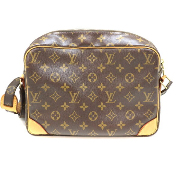 a23 839 2 Louis Vuitton Nile Monogram Canvas Shoulder Bag Brown