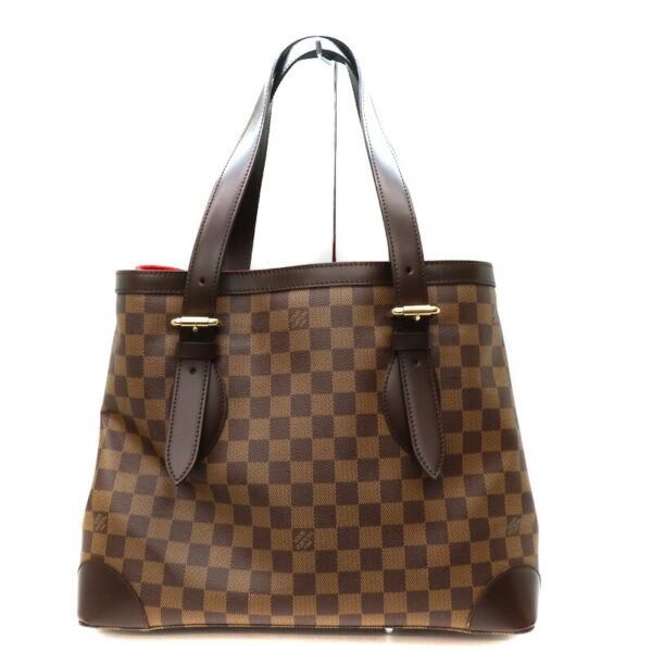 a23 862 2 Louis Vuitton Hampstead MM Damier Canvas Tote Bag Brown