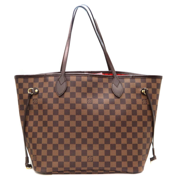 a23 9036 2 Louis Vuitton Neverfull MM Damier Ebene Tote Bag Brown