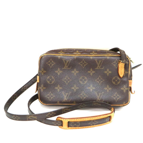 a23 9233 1 Louis Vuitton Pochette Marly Bandouliere Monogram Canvas Shoulder Bag Brown