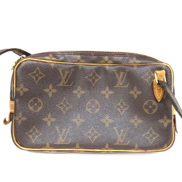 a23 9233 2 Louis Vuitton Pochette Marly Bandouliere Monogram Canvas Shoulder Bag Brown