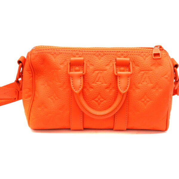 a23 9251 2 Louis Vuitton Keepall Bandouliere 25 Monogram Macassar Leather Shoulder Bag Orange