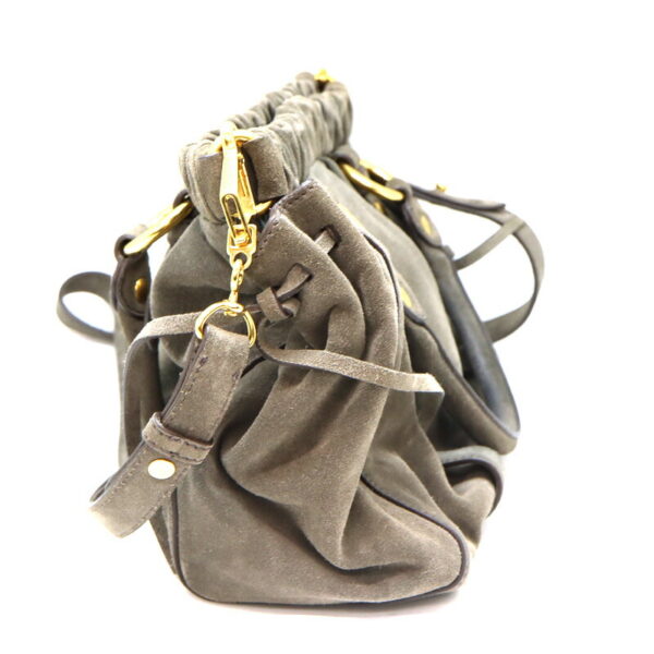 a23 938 3 Miu Miu 2WAY Handbag Suede Gray