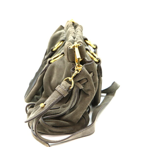 a23 938 4 Miu Miu 2WAY Handbag Suede Gray