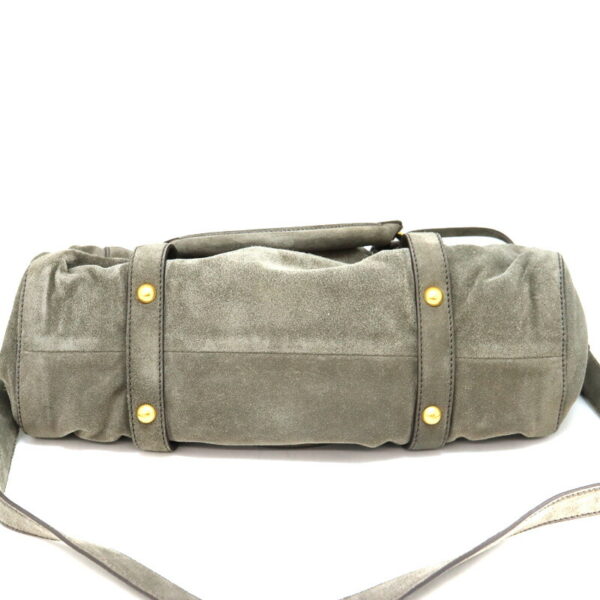 a23 938 5 Miu Miu 2WAY Handbag Suede Gray