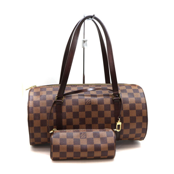 a23 9414 1 Louis Vuitton Papillon 30 Damier Canvas Handbag Brown