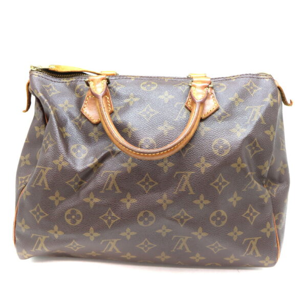 a23 9549 2 Louis Vuitton Speedy 30 Monogram Canvas Handbag Brown