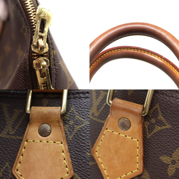 a23 9552 7 Louis Vuitton Alma Monogram Canvas Handbag Brown