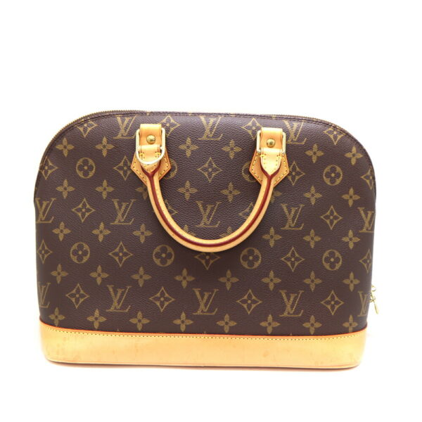 a23 9563 2 Louis Vuitton Alma Monogram Canvas Handbag Brown