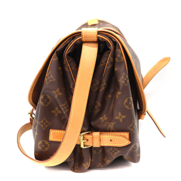 a23 9564 3 Louis Vuitton Saumur 35 Monogram Canvas Shoulder Bag Brown