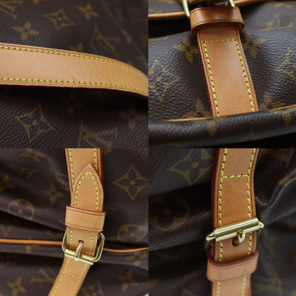 a23 9564 6 Louis Vuitton Saumur 35 Monogram Canvas Shoulder Bag Brown