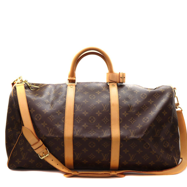 a23 9853 1 Louis Vuitton Keepall Bandouliere 50 Bag Brown