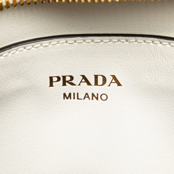 amo8jr4265lo5nv0 6 Prada Saffiano 2WAY Shoulder Bag White