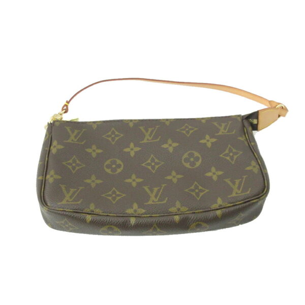 b Louis Vuitton Pochette Accessory Pouch Monogram Canvas Brown