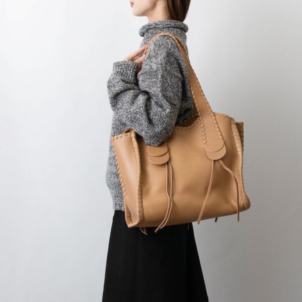 bag0201 02 Chloe Mony Medium Tote Bag Leather Tan