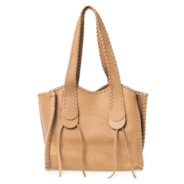 bag0201 03 Chloe Mony Medium Tote Bag Leather Tan